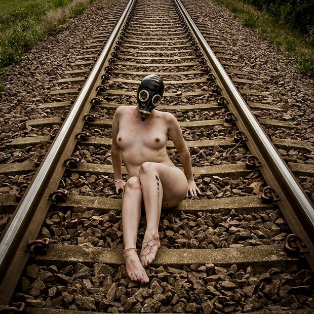 waiting on the tracks erotic photo by model saara rei