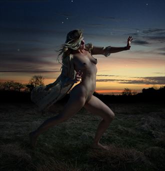 walking with the wind under the waking stars artistic nude photo by photographer douglas ross