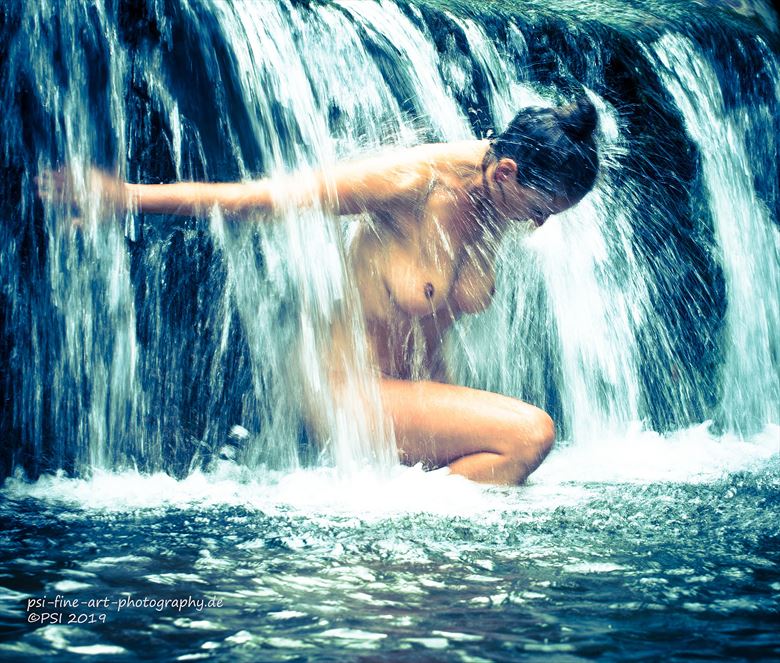 waterfall artistic nude photo by photographer psi fine art