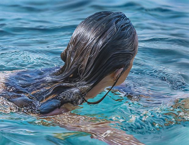 wet hair 2 portrait artwork by artist johannes wessmark