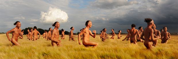 wheat field collage artistic nude photo by model lars