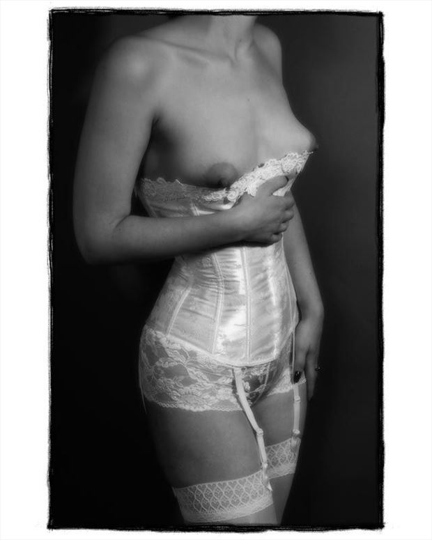 white corset artistic nude photo by photographer travlpix