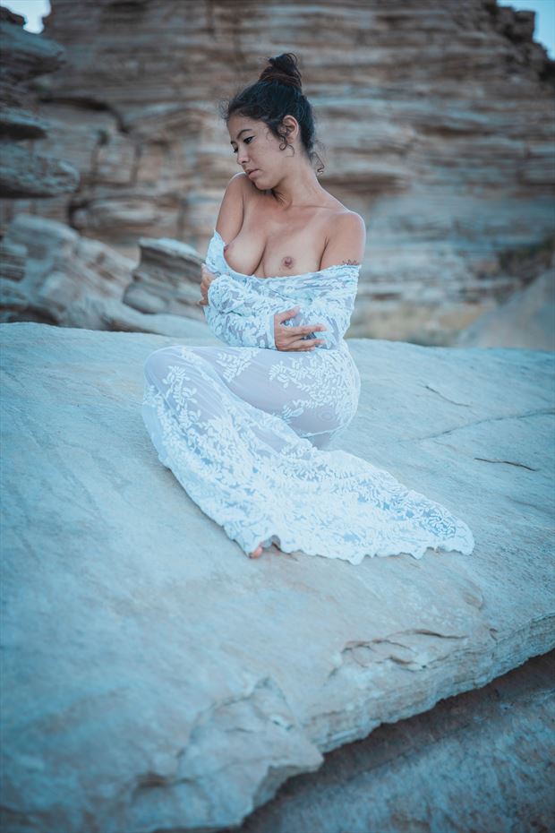 white dress on rocks lingerie photo by photographer sk photo