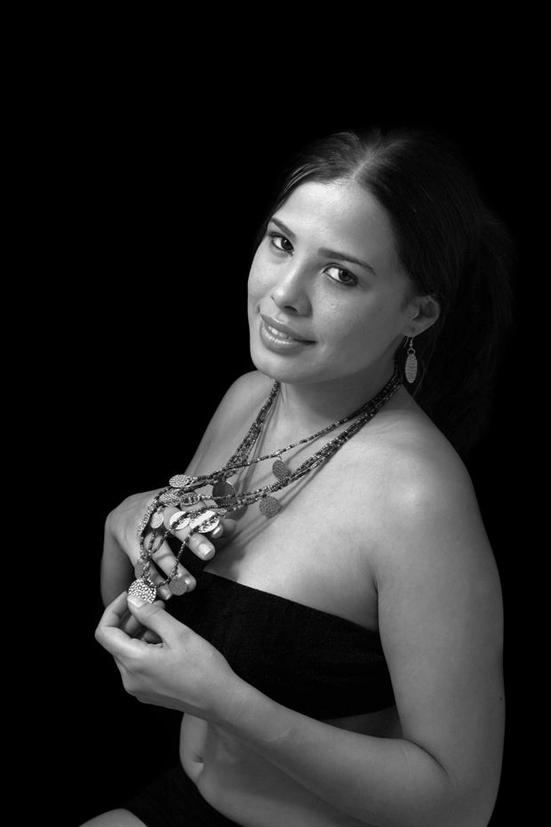 white girl through a black background sensual photo by artist julian monge najera