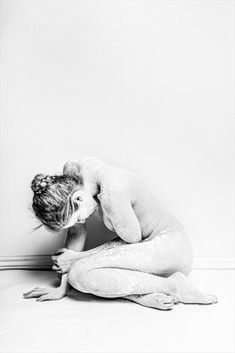 white on white artistic nude photo by model ahna green