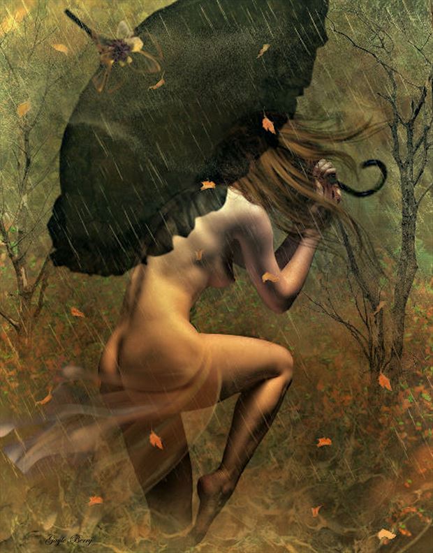 wind and rain artistic nude artwork by artist gayle berry