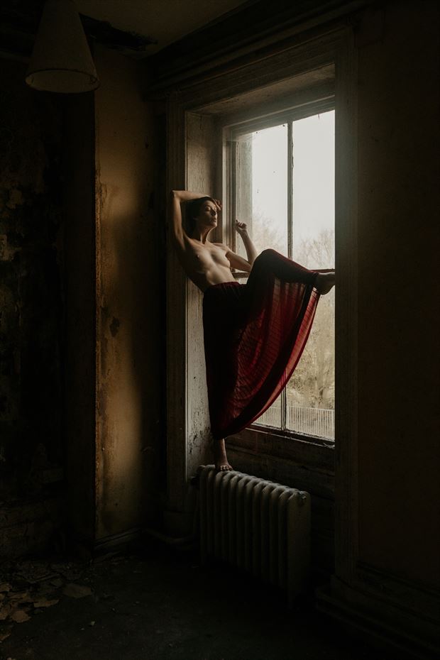 window dressing artistic nude photo by model marmalade