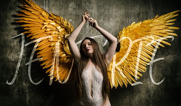 winged goddess lingerie photo by model jentriejane