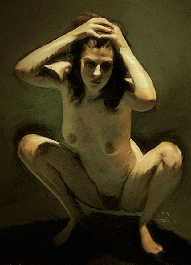 woman in a madhouse artistic nude artwork by artist van evan fuller