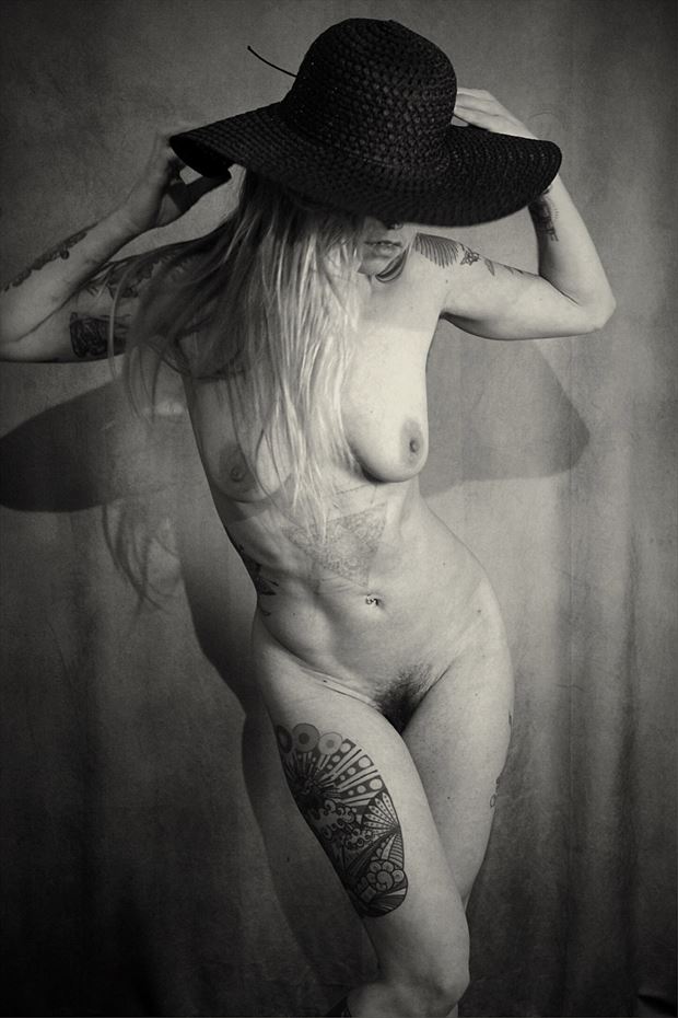 woman in hat redux artistic nude photo by photographer boudior galore