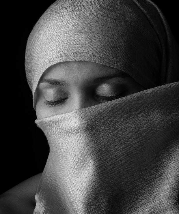 woman in muslim veil sensual photo by artist julian monge najera