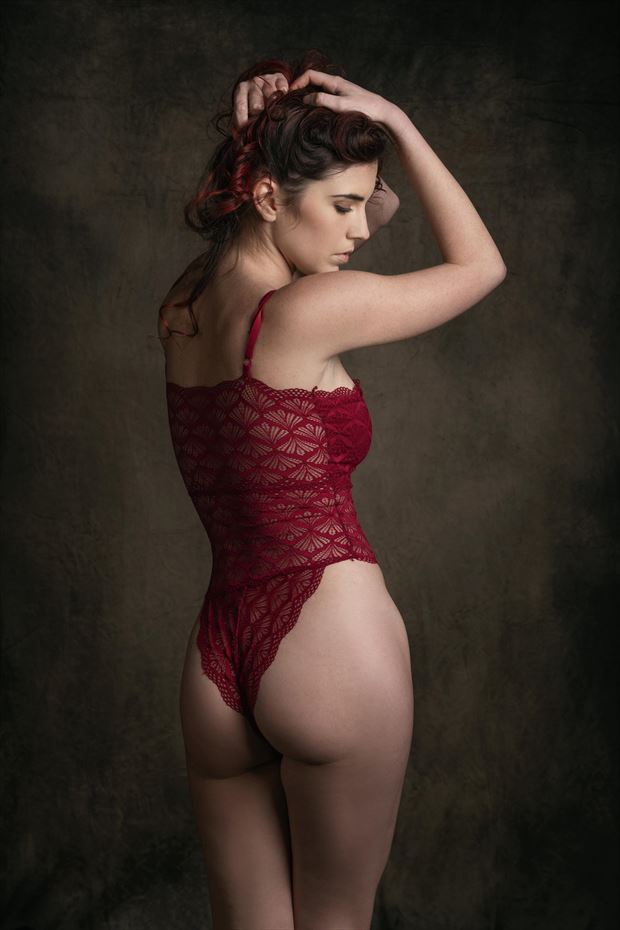 woman in red sensual photo by model chiara_kia