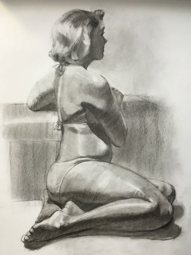 womanly pose figure study artwork by artist jeff bailey