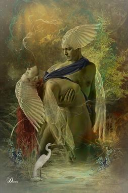xaina fairy the love connections series dip of desires artistic nude artwork by artist digital desires