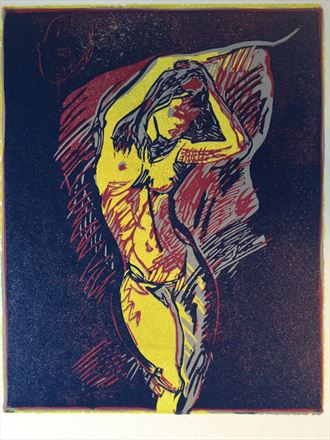 yellow nude painting or drawing artwork by artist roosvt