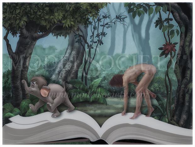 yesss i m mowgli now from jungle book artistic nude artwork by model ilse peters