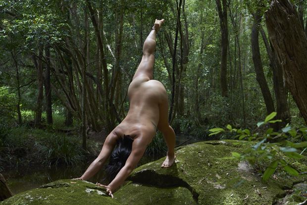yoga stretching artistic nude photo by photographer benny