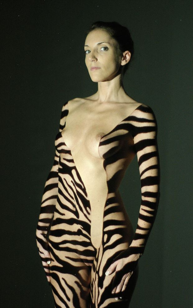 zebraed artistic nude photo by photographer russb