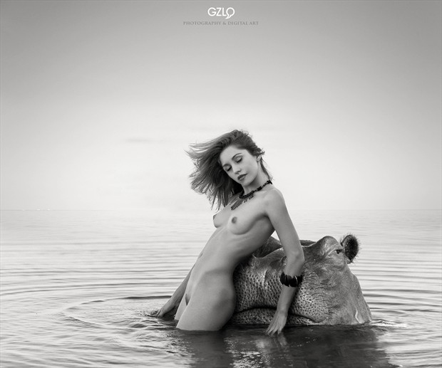  BATH HIPPO Artistic Nude Photo print by Artist GonZaLo Villar