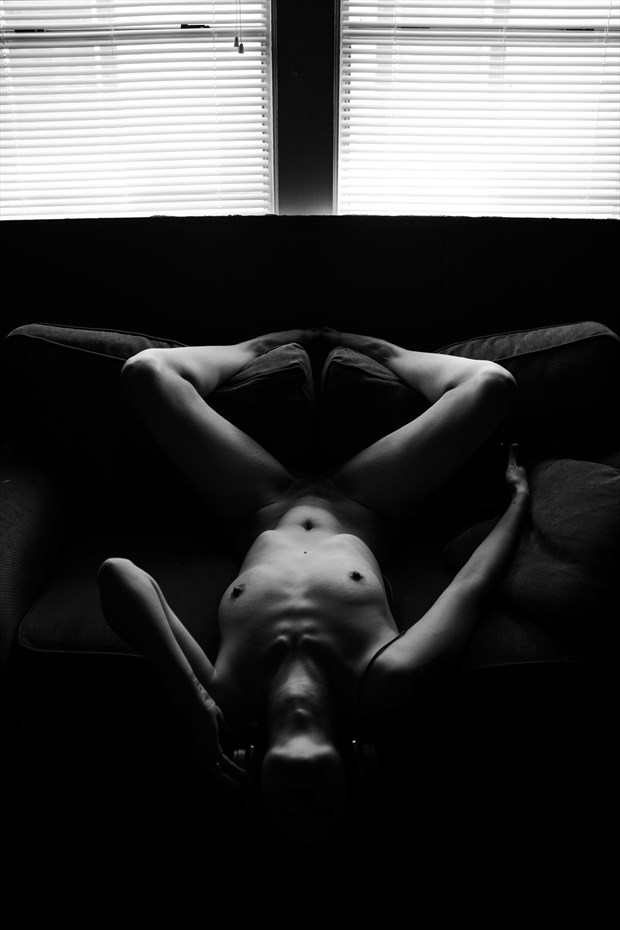 Alone with my iPod Artistic Nude Photo print by Photographer Frisson Art