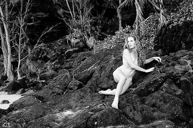 Beauty on Lava Artistic Nude Artwork print by Photographer Thom Peters Photog