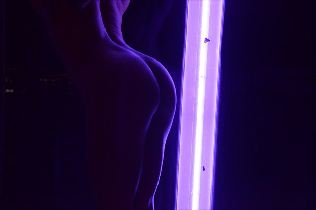 Butt In Neon Artistic Nude Photo print by Photographer Tim Ash