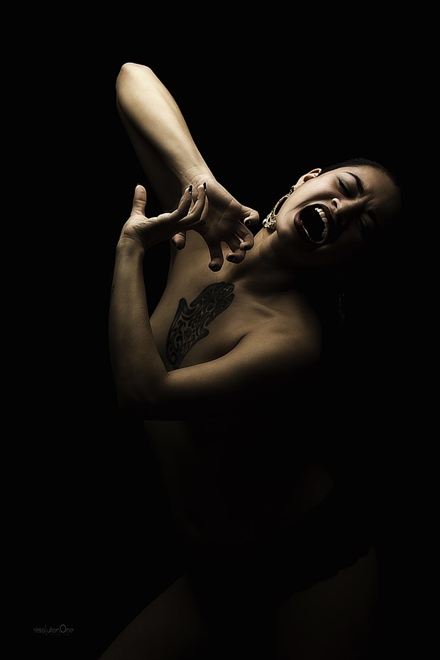 Chiaroscuro Implied Nude Photo print by Photographer ResolutionOneImaging
