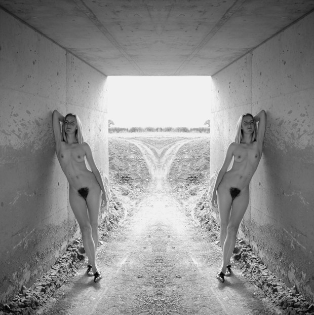 Double Tunnel Vision Artistic Nude Photo print by Photographer Bent Photosmith