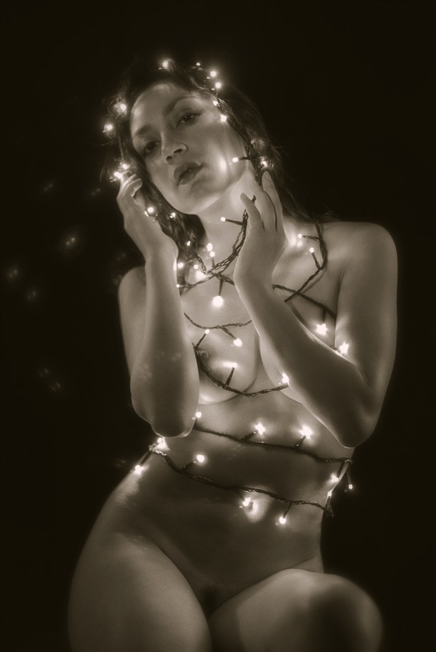 Fairy Lights Artistic Nude Photo print by Photographer MaxOperandi
