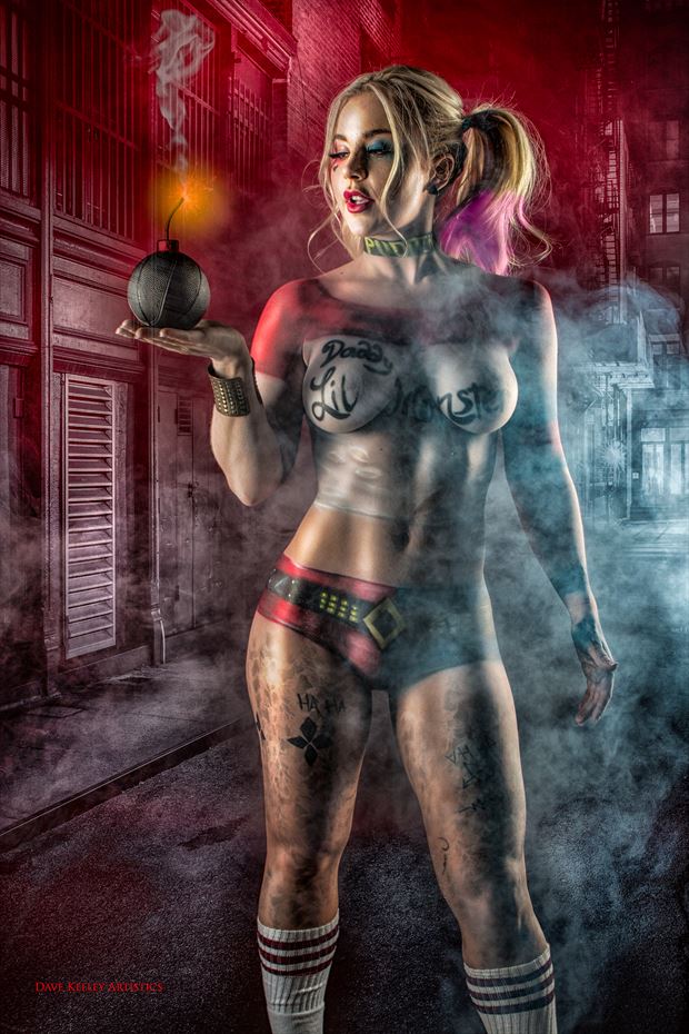 Harley Q Bomb Cosplay Artwork print by Photographer Dave Kelley Artistics