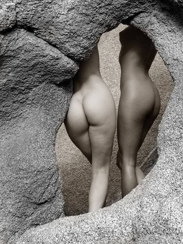 Joceline and Kat in California. Artistic Nude Photo print by Photographer George Butch