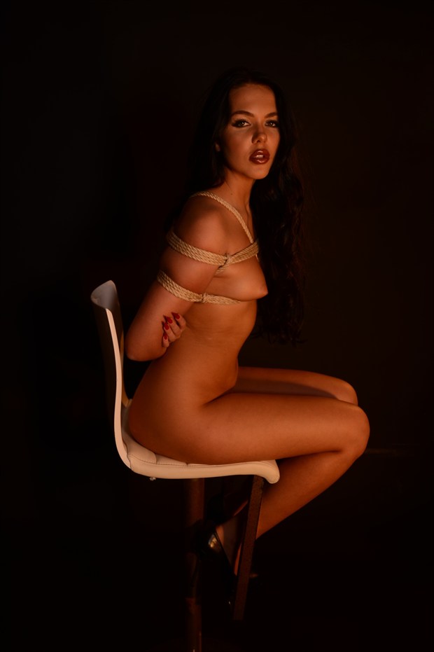 On the bar stool Artistic Nude Photo print by Photographer Bent Photosmith