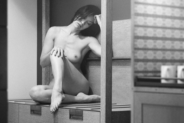 Perched In Contemplation Artistic Nude Photo print by Model Catalina Cruise