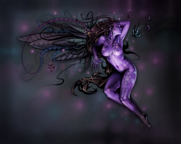 The Purple Fairy Fantasy Artwork print by Artist David Bollt