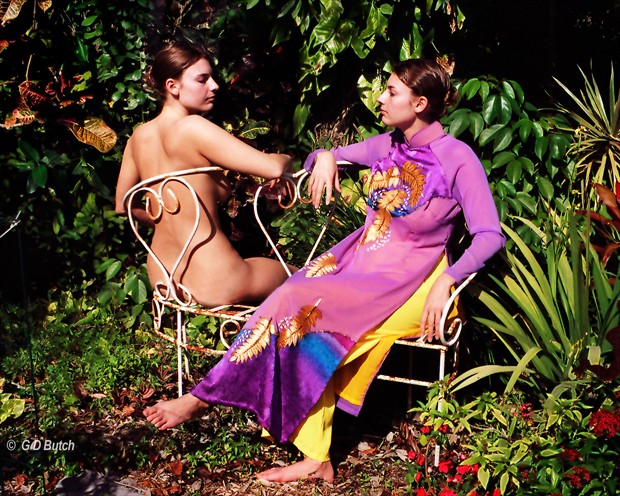 Twins in the Garden Artistic Nude Photo print by Photographer George Butch