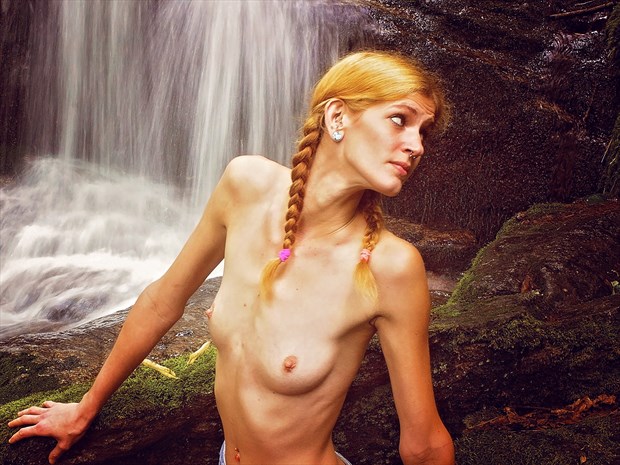 Waterfall Nymph Artistic Nude Photo print by Model Helen Hellfire