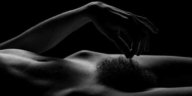 a slight tug artistic nude artwork print by photographer brown lotus