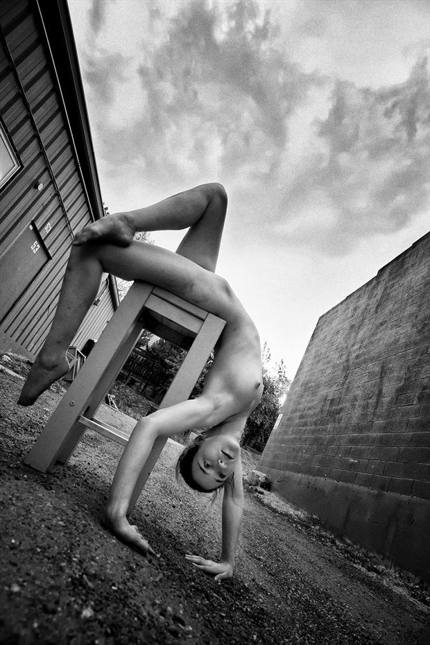 back bend artistic nude photo print by model ahna green