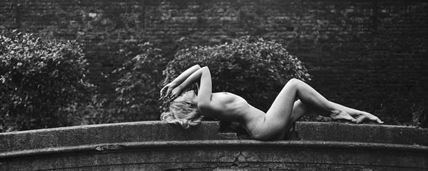 derelict bridge artistic nude photo print by photographer gibson