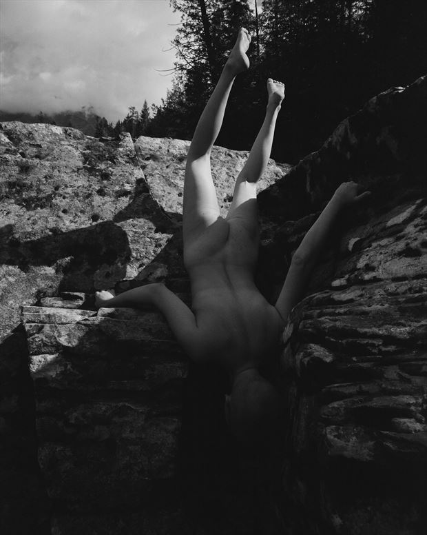 falling artistic nude artwork print by photographer christopher ryan