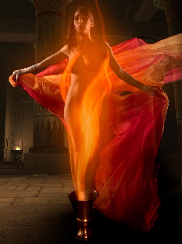fire goddess cosplay artwork print by photographer jim setzer