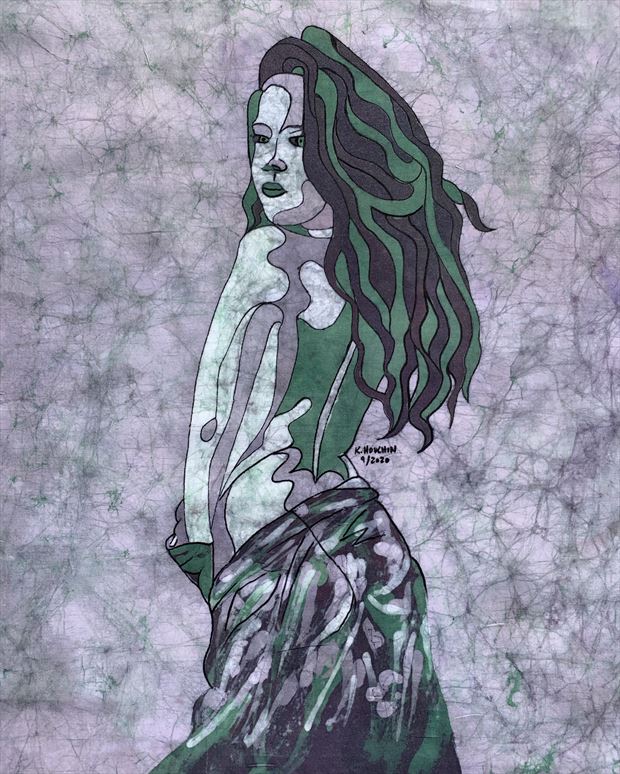 hanna mermaid1 implied nude artwork print by artist kevin houchin