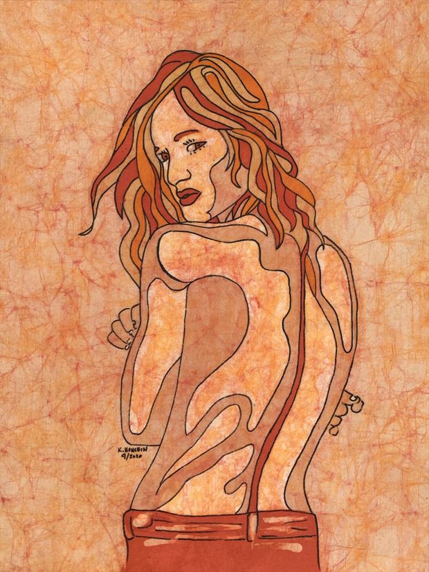 kyra mirage 1 implied nude artwork print by artist kevin houchin