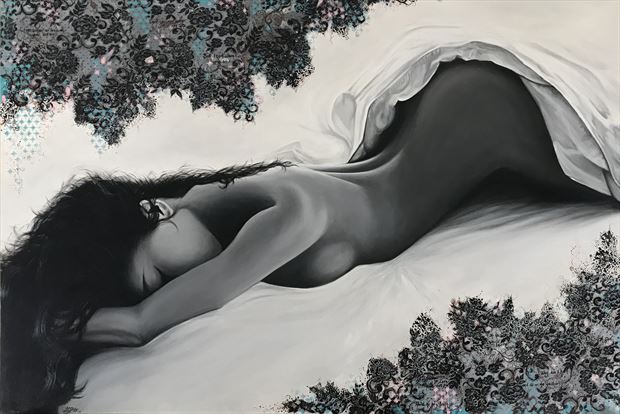 leather artistic nude artwork print by artist leesa gray pitt