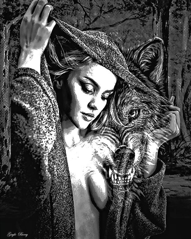 little red riding hood 077 surreal artwork print by artist gayle berry
