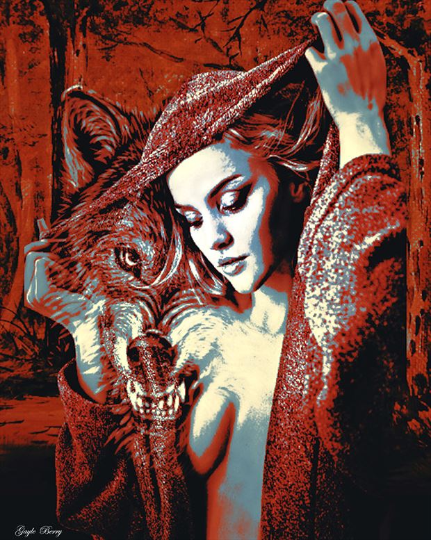 little red riding hood 078 surreal artwork print by artist gayle berry