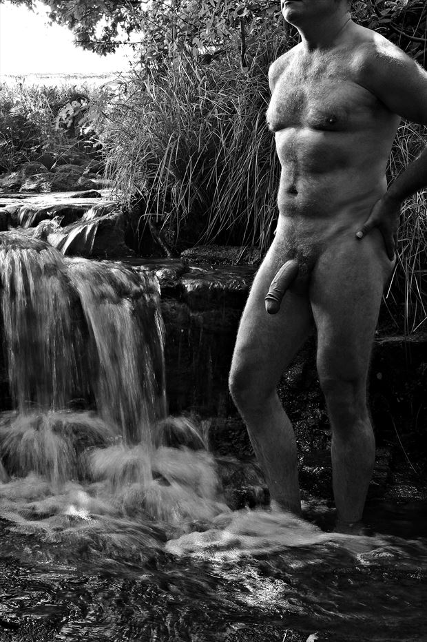 naked waterfall erotic photo print by model davidjames