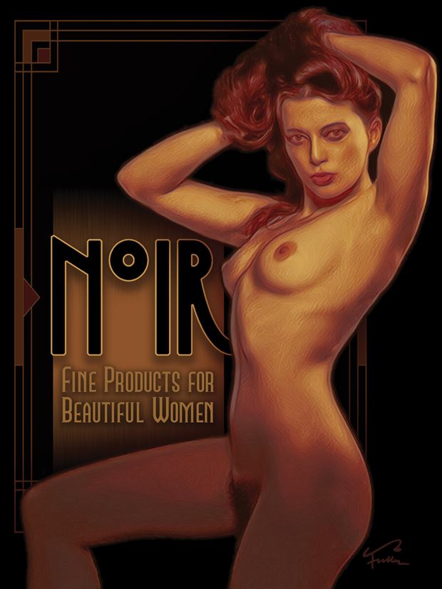 noir artistic nude artwork print by artist van evan fuller
