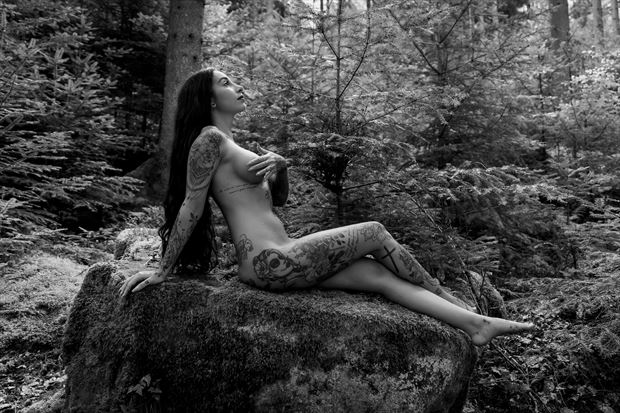 nude in the forest artistic nude photo print by photographer brown lotus