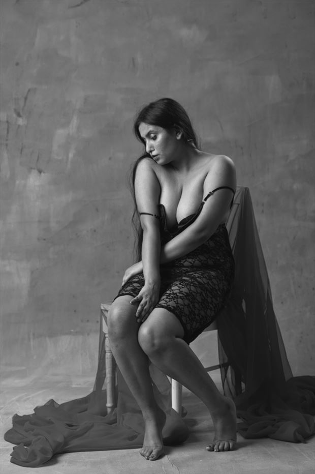 on the chair artistic nude photo print by photographer inder gopal